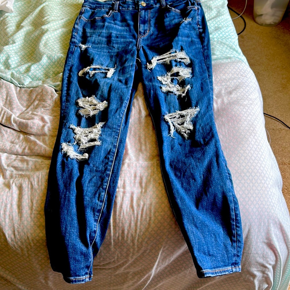 American Eagle Distressed Curvy Hi-Rise Jegging